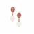 'The Supreme Pink Earrings' South Sea Cultured Pearl, Pink Tourmaline Earrings with White Zircon in 9K Rose Gold (10mm)