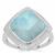 Larimar Ring with White Zircon in Sterling Silver 7.15cts