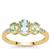 Aquaiba™ Beryl, Kijani Garnet Ring with Diamonds in 9K Gold 1.40cts