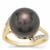 Tahitian Cultured Pearl Ring with White Zircon in 9K Gold (13 MM)