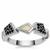 Black Spinel Ring with White Onyx in Sterling Silver 1.05cts