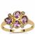 Natural Purple Sapphire Ring with White Zircon in 9K Gold 1.45cts