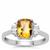 Burmese Amber Ring with White Zircon in Sterling Silver 0.74ct