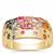 'Confetti' Multi Colour Gemstones Ring in 9K Gold 1.05cts