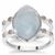 Aquamarine Ring with White Zircon in Sterling Silver 5.08cts