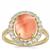Nanhong Agate Ring with White Topaz in Gold Plated Sterling Silver 5.85cts