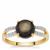 Black Star Sapphire Ring with White Zircon in 9K Gold 2.60cts