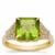 Suppatt Peridot Ring with Diamonds in 18K Gold 4.09cts