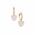 Rainbow Moonstone Earrings with White Zircon in Gold Tone Sterling Silver 5.64cts