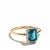 Blue Topaz & White Zircon 9K Gold Ring 
