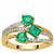 Panjshir Emerald Ring with Diamonds in 18K Gold MTGW 1.30cts