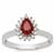 Tanzanian Ruby Ring with White Zircon in Sterling Silver 0.90cts