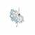 Swiss Blue Topaz, Thai Sapphire Ballerina Brooch with White Zircon in Sterling Silver 3.65cts