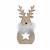 Star Cut Out Wooden Deer With Scarf 