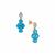Neon Apatite Earrings with White Zircon in 9K Gold 2.80cts