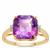 Moroccan Amethyst Ring with White Zircon in 9K Gold 4.10cts