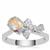 Mercury Mystic Topaz Ring with White Zircon in Sterling Silver 1.60cts