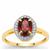 Congo Pink Tourmaline Ring with White Zircon in 9K Gold 1.35cts