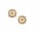 Lehrer Torus White Topaz Earrings with Yellow Diamonds in 9K Gold 3.50cts