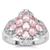 Mozambique Pink Spinel Ring with White Zircon in Platinum Plated Sterling Silver 1.88cts