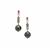 Tahitian Cultured Pearl Earrings with Multi-Colour Sapphire in 9K Gold  (11mm)