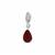 Malawi Garnet Pendant with White Zircon in Sterling Silver 1.60cts