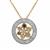  Golden Ivory Diamonds Pendant Necklace with Multi Diamonds in 9K Gold 0.56cts