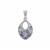 Santa Maria Aquamarine, Tanzanite Pendant with White Zircon in Sterling Silver 1.90cts