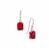 Ruby Quartz Earrings with White Topaz in Sterling Silver 4.35cts