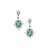 Santa Maria Aquamarine, Green Apatite Earrings with White Zircon in 9K Gold 3.45cts