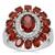 Nampula Garnet Ring with White Zircon in Sterling Silver 5cts