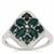 Teal Grandidierite Ring with White Zircon in Sterling Silver 1.70cts