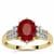 Burmese Ruby Ring with White Zircon in 9K Gold 2.55cts