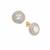 Singida Tanzanian, White Zircon Earrings in 9K Gold 2.65cts