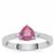 Ilakaka Hot Pink Sapphire Ring with White Zircon in Sterling Silver 1.15cts (F)