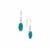 Fox Turquoise Earrings with White Zircon in Sterling Silver 3cts