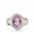 Rose De France Amethyst Ring with White Topaz in Sterling Silver 4.35cts