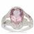 Rose De France Amethyst Ring with White Topaz in Sterling Silver 4.35cts