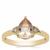 Peach Morganite Ring with White Zircon in 9K Gold 1.50cts