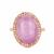 Kunzite & White Topaz Ring in Rose Tone Sterling Silver 10.01cts