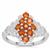 Loliondo Orange Kyanite Ring with White Zircon in Sterling Silver 1.51cts