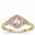 Idar Pink Morganite Ring with White Zircon in 9K Gold 0.65cts