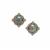 Tahitian Cultured Pearl Earrings with White Zircon in 9K Gold (8MM)