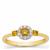 Natural Fire Diamond Ring with White Diamond in 18K Gold 0.40cts
