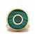 Malachite Ring with White Zircon in Gold Tone Sterling Silver 7.65cts