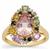 Idar Pink Morganite Ring with Multi Gemstonein 9K Gold 3.80cts