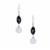 Mutton Fat Jade Earrings with Black Jadeite in Sterling Silver 18.40cts