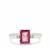 Mystic Pink Topaz Ring with White Zircon in Sterling Silver 1.85cts