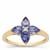 AA Tanzanite Ring with White Zircon in 9K Gold 1.30cts