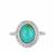 Natural Turquoise Ring with White Topaz in Sterling Silver 2.20cts